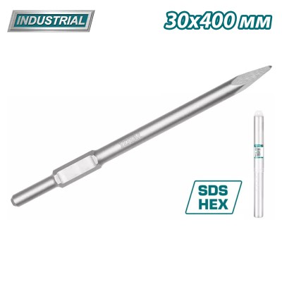 Зубило пиковое SDS-hex 30x400 мм TOTAL TAC15333011 Зубило пиковое SDS-hex 30x400 мм TOTAL TAC15333011