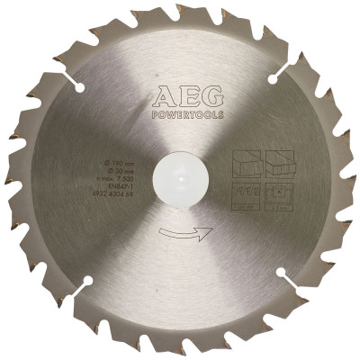 Диск пильный по дереву D 190х30х2,2 мм 24Z для циркулярной пилы AEG 4932430469 Диск пильный по дереву D 190х30х2,2 мм 24Z для циркулярной пилы AEG 4932430469