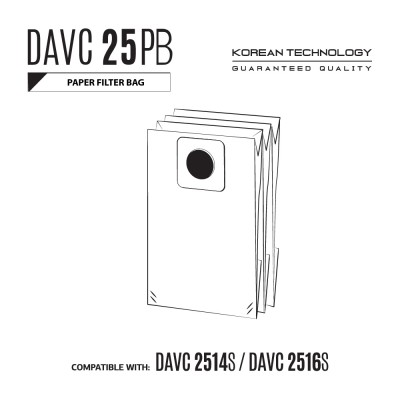 Фильтр-мешок бумажный DAEWOO DAVC 25PB (3 шт. ) Фильтр-мешок бумажный DAEWOO DAVC 25PB (3 шт. )