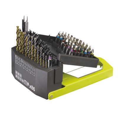 Набор сверл и бит RYOBI RAK86MiXC (86 шт.) Набор сверл и бит RYOBI RAK86MiXC (86 шт.)