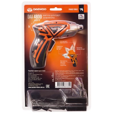 Отвертка аккумуляторная DAEWOO DAA 4800 Plus Отвертка аккумуляторная DAEWOO DAA 4800 Plus