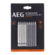 Набор бит РН2, 90 мм AEG ASDPH29010 (10 шт)