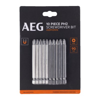 Набор бит РН2, 90 мм AEG ASDPH29010 (10 шт) Набор бит РН2, 90 мм AEG ASDPH29010 (10 шт)