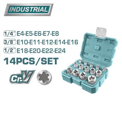 Набор головок Torx TOTAL THKTETS0114 (14шт) Набор головок Torx TOTAL THKTETS0114 (14шт)