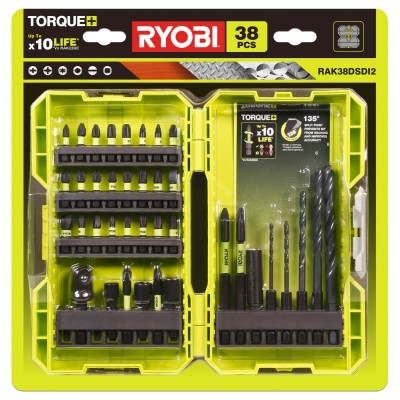 Набор ударных бит и сверл RYOBI RAK38DSDI2 (38шт.) Набор ударных бит и сверл RYOBI RAK38DSDI2 (38шт.)