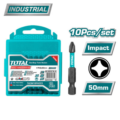 Бита ударная PH2 50 мм TOTAL TACIM16PH223 (10 шт) Бита ударная PH2 50 мм TOTAL TACIM16PH223 (10 шт)