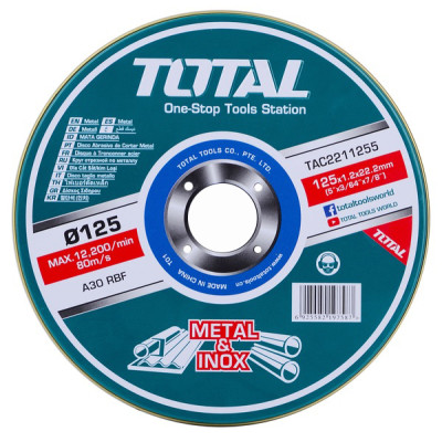 Круг отрезной 125x1,2x22,2 мм по металлу TOTAL TAC2211255 (10 шт) Круг отрезной 125x1,2x22,2 мм по металлу TOTAL TAC2211255 (10 шт)