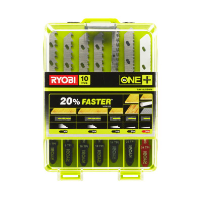 Набор пилок для лобзика RYOBI RAK10JSBWM (10 шт.) Набор пилок для лобзика RYOBI RAK10JSBWM (10 шт.)