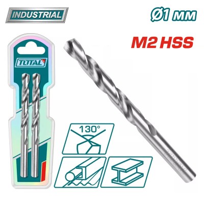 Сверло по металлу M2 HSS 1мм TOTAL TAC1200102 (2шт.) Сверло по металлу M2 HSS 1мм TOTAL TAC1200102 (2шт.)