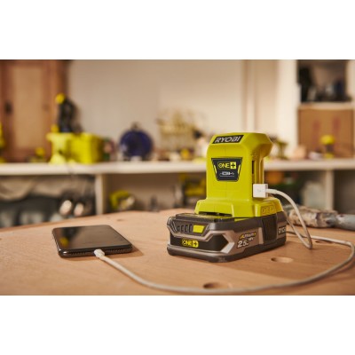 ONE + / Адаптер с аккумулятора 18В на USB RYOBI R18USB-0 (без батареи) ONE + / Адаптер с аккумулятора 18В на USB RYOBI R18USB-0 (без батареи)
