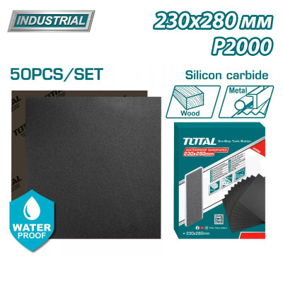 Бумага наждачная водостойкая 230x280 мм P2000 TOTAL TAC200016 Бумага наждачная водостойкая 230x280 мм P2000 TOTAL TAC200016