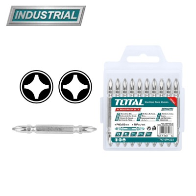 Бита двухсторонняя PH2 + PH2 65 мм TOTAL TAC16PH233 (10 шт) Бита двухсторонняя PH2 + PH2 65 мм TOTAL TAC16PH233 (10 шт)