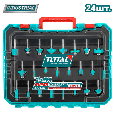 Набор фрез 6 мм TOTAL TACSR12406 (24 шт) Набор фрез 6 мм TOTAL TACSR12406 (24 шт)