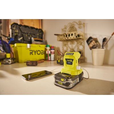 ONE + / Адаптер с аккумулятора 18В на USB RYOBI R18USB-0 (без батареи) ONE + / Адаптер с аккумулятора 18В на USB RYOBI R18USB-0 (без батареи)