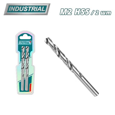 Сверло по металлу M2 HSS 2,0x49 мм TOTAL TAC1200202 (2 шт) Сверло по металлу M2 HSS 2,0x49 мм TOTAL TAC1200202 (2 шт)
