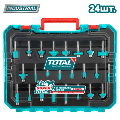 Набор фрез 8 мм TOTAL TACSR12408 (24 шт) Набор фрез 8 мм TOTAL TACSR12408 (24 шт)