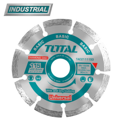 Диск алмазный 115x7,5x22,2 мм TOTAL TAC2111153 Диск алмазный 115x7,5x22,2 мм TOTAL TAC2111153