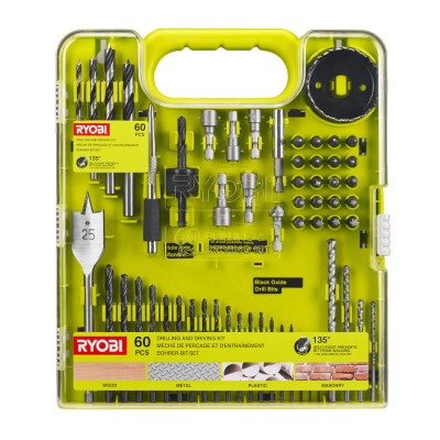 Набор бит и сверл RYOBI RAKDD60 (60 шт.) Набор бит и сверл RYOBI RAKDD60 (60 шт.)