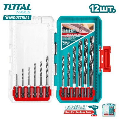 Набор сверл по металлу TOTAL TACSDL11206 (12 шт) Набор сверл по металлу TOTAL TACSDL11206 (12 шт)