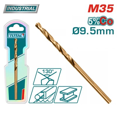 Сверло по металлу M35 HSS 9.5мм TOTAL TAC11209501 Сверло по металлу M35 HSS 9.5мм TOTAL TAC11209501
