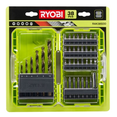 Набор сверл и бит RYOBI RAK38SDD (38 шт.) Набор сверл и бит RYOBI RAK38SDD (38 шт.)