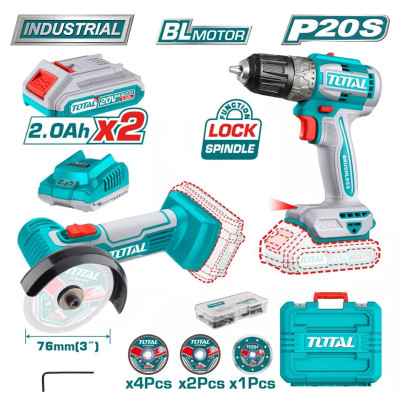 Набор аккумуляторного инструмента TOTAL TCKLI20278 Набор аккумуляторного инструмента TOTAL TCKLI20278