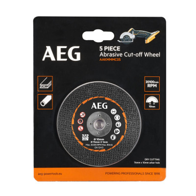 Круг отрезной по металлу D 76x10х1 мм AAKMMMC05 AEG 4932478588 (5 шт.) Круг отрезной по металлу D 76x10х1 мм AAKMMMC05 AEG 4932478588 (5 шт.)