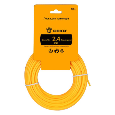Леска для триммера (2,4 мм, 15 м; круглая) DEKO TL24 Леска для триммера (2,4 мм, 15 м; круглая) DEKO TL24
